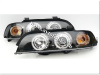 BMW 5 E39 (95-) фары передние линзовые черные, со светящимися ободками, с моторами электрокорректора, комплект 2 шт.