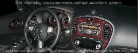 Декоративные накладки салона Nissan Juke 2011-н.в.