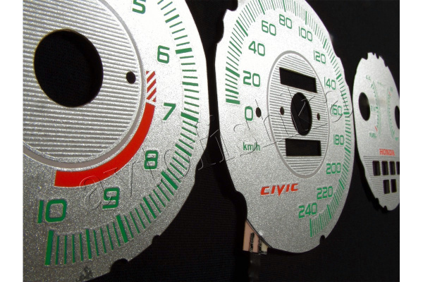 Honda Civic (92-95) светодиодные шкалы (циферблаты) на панель приборов - дизайн 5