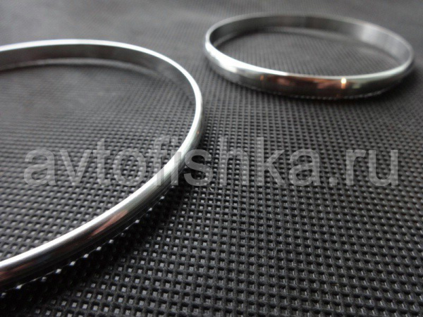 Mercedes ML W163 (98-05) декоративные кольца шкал комбинации приборов, полированный алюминий.