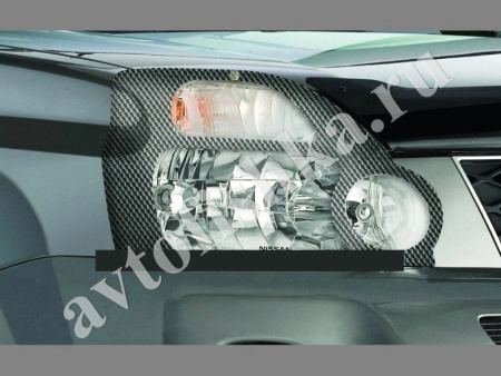 Защита передних фар карбон Nissan X-Trail 2007-2010