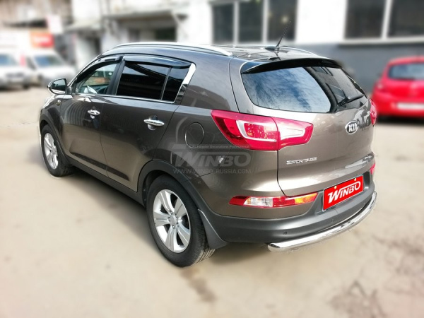 Kia Sportage (10-) защита заднего бампера из нержавеющей стали