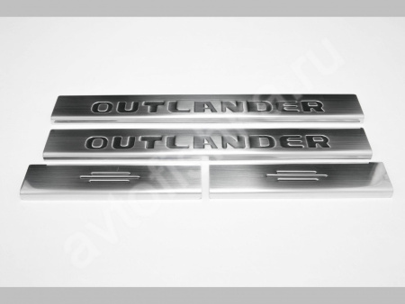 Mitsubishi Outlander (2008-) накладки на пороги из нержавеющей стали, 4 шт.