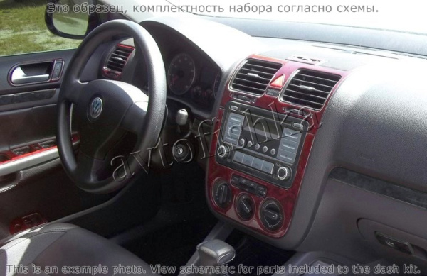 Декоративные накладки салона Volkswagen Jetta 2005-2009 МКПП, кондиционер.