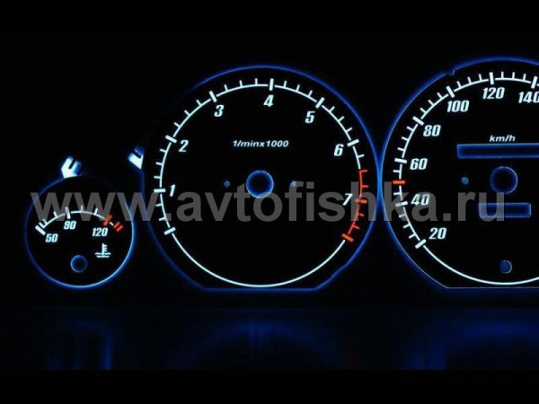 Audi 100 C4; C3 (88-94) светящиеся шкалы приборов - накладки на циферблаты панели приборов, дизайн № 1