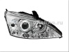 Ford Focus 1 (98-04) Europe+USA передние фары линзовые хромированные, со светящимися ободками, комплект 2 шт.
