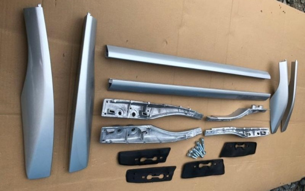 Рейлинги на крышу серебристые с поперечинами для Lexus RX350 / RX270 2010-2015 