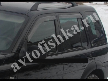 Дефлекторы боковых окон 4 части дымчатые Land Rover Freelander 1998-2006