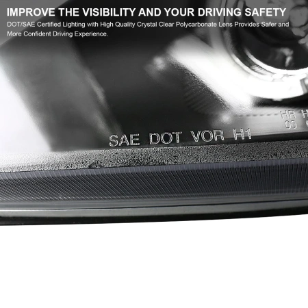 Toyota Celica 2000-2005 фары передние линзовые черные, со светящимися ободками LED