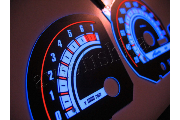 Ford Fiesta MK3 светодиодные шкалы (циферблаты) на панель приборов