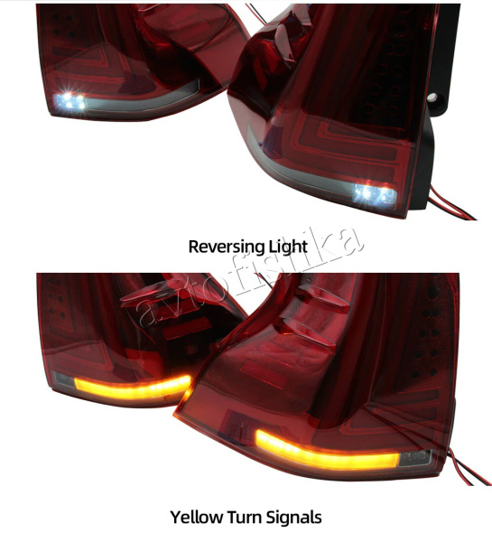 Toyota Land Cruiser Prado FJ150 (10-17) фонари задние светодиодные красно-тонированные, дизайн Lexus, комплект 2 шт.