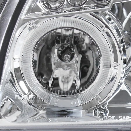 Hyundai Tucson (2005-2009) фары передние хромированные, со светящимися ободками и светодиодами