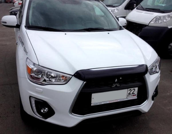 Mitsubishi ASX (13–) Дефлектор капота, темный (короткий)