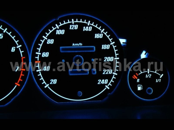 Audi 100 C4; C3 (88-94) светящиеся шкалы приборов - накладки на циферблаты панели приборов, дизайн № 1