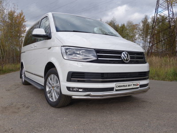 Volkswagen Transporter; Caravelle (15–) Защита передняя нижняя (двойная) 42,4/42,4 мм
