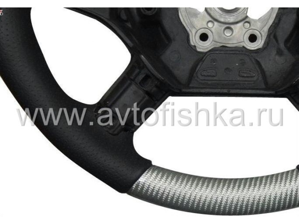 Mercedes W164 (05-08), T245, W251 руль, дизайн AMG, черная кожа - серебристый карбон