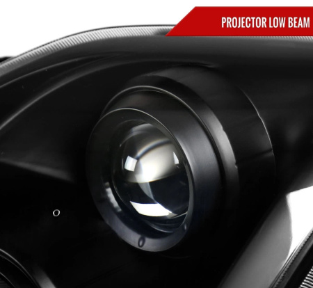 Honda Prelude (96-01) фары передние линзовые черные, комплект 2 шт.