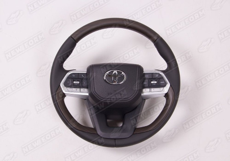 Toyota Land Cruiser LC 200 (1 рестайлинг) 2012 - 2015 Руль коричневое дерево с хромированными элементами