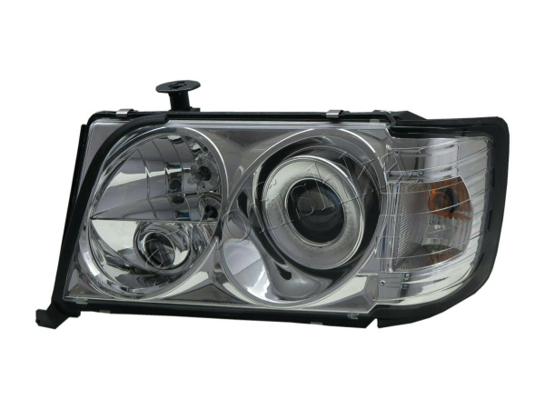 Mercedes E W124 (93-95) фары передние линзовые хромированные, с объединенными поворотниками, комплект 2 шт.