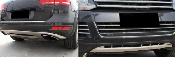 Volkswagen Touareg (14–) Комплект накладок переднего и заднего бамперов, нерж сталь.