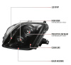 Honda Prelude (96-01) фары передние линзовые черные, комплект 2 шт.