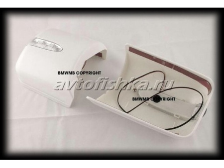 Mercedes W124 (84-95), W201 190 декоративные накладки на боковые зеркала, под покраску, со светодиодным поворотником комплект 2 шт.