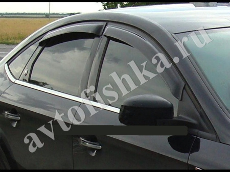 Дефлекторы боковых окон 4 части темные Ford Mondeo 2007-