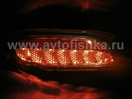 Lexus RX330 (03-08) фонари заднего бампера светодиодные, красно-хромированные, комплект 2 шт.