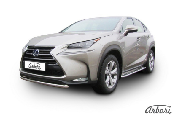 Защита переднего бампера Arbori d57 короткая LEXUS NX 30H 2014-