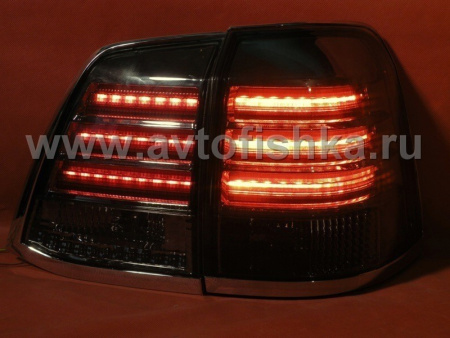 Toyota Land Cruiser 200 (2008-) фонари задние светодиодные тонированные, дизайн Lexus LX570, комплект лев.+прав.