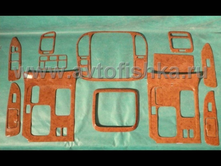Toyota Land Cruiser 100 (1998-2003) тюнинг салона под дерево, светлое, комплект 17 предметов