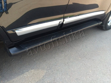 Toyota Land Cruiser 200, Lexus LX570 (08-15) молдинги (накладки) на двери, черные хром, Оригинал