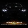 Ford Focus 3 (11-13) тюнинговые фары линзовые со светящейся полосой, черные