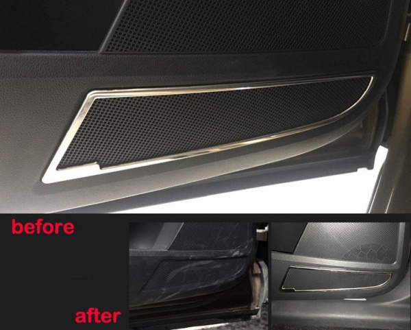 Skoda Kodiaq (16–) Окантовка нижних динамиков передней двери, ABS Silver, 2 части