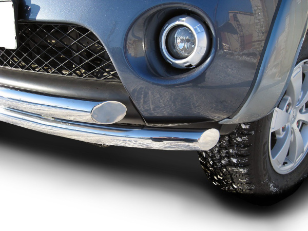 Защита переднего бампера Arbori d57+d57 двойная MITSUBISHI L-200 TRITON 2006-