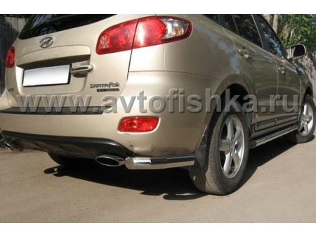 Hyundai Santa Fe 2 (06-09) защита заднего бампера, труба 70 мм