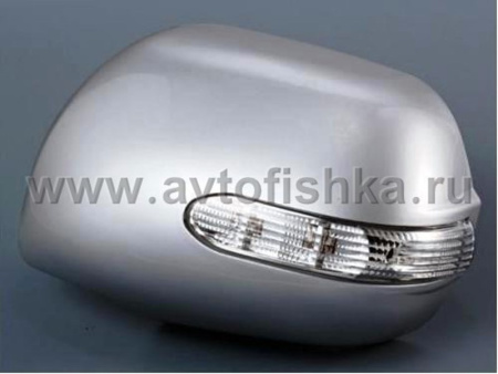 Toyota RAV4 (00-06) накладки на боковые зеркала под покраску, со светодиодными поворотниками, комплект 2 шт.