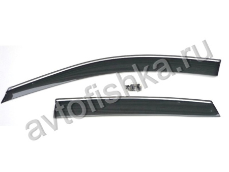 Honda CR-V (2006-) дефлекторы окон тонированные с хромированным молдингом