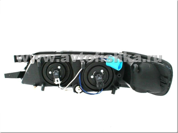 Nissan Maxima QX II, Cefiro A32B USA (95-00) фары передние с поворотником, зеркальные, черные, комплект 2 шт.