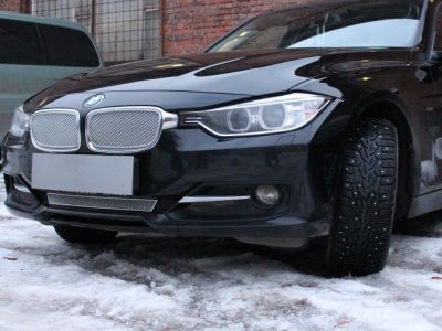 BMW 3 серия (11–16) Защита радиатора Premium, хром, верх