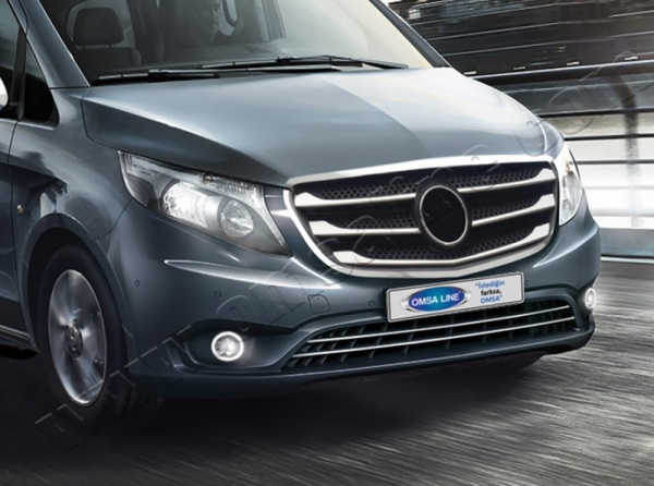 Mercedes-Benz V-Klasse (15–) Накладки на противотуманные фонари, нерж., 2 части