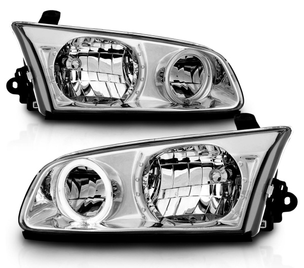 Toyota Camry (авг. 1999-2001) SXV2, MCV20 USA фары передние прозрачные хромированные со светящимися ободками.