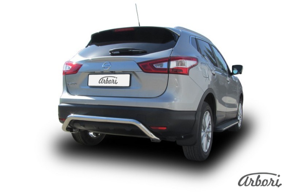 Защита заднего бампера Arbori d57 скоба NISSAN QASHQAI 2014-