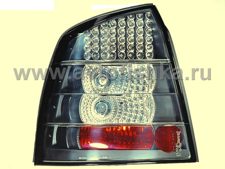 Opel Astra G (98-04) хэтчбек фонари задние светодиодные черные с хромом, комплект 2 шт.