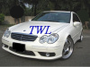 Mercedes C-class W203 (00-03) фары передние линзовые хромированные, дизайн AMG, комплект 2 шт.