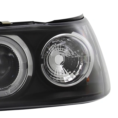 Toyota Corolla (92-97) AE100 фары передние линзовые черные со светящимися ободками