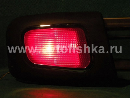 Mitsubishi L200 Triton (05-) бампер задний из нержавеющей стали, с пластиковыми окончаниями, фонарями рефлекторами, дизайн APOLO