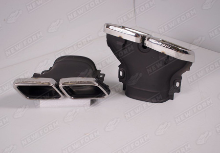 Mercedes-Benz C-Klasse W205 рестайлинг 2018 - 2021 Диффузор заднего бампера 6.3 AMG черный с хромированными насадками