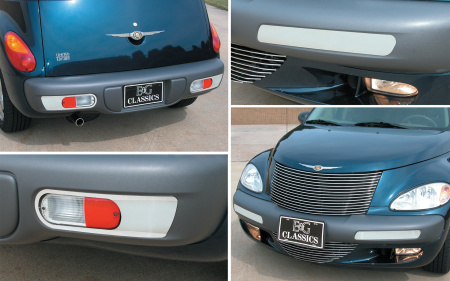 Chrysler PT Cruiser (01-05) декоративные накладки бамперов переднего и заднего хромированные.