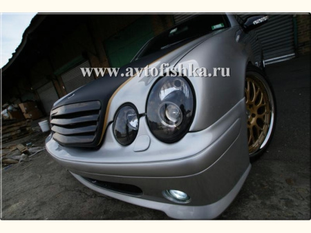Mercedes CLK W208 (98-02) фары передние линзовые черные, комплект 2 шт.
